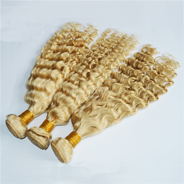 blonde 613 color virgin deep wave curl 18inch hair weft CX020